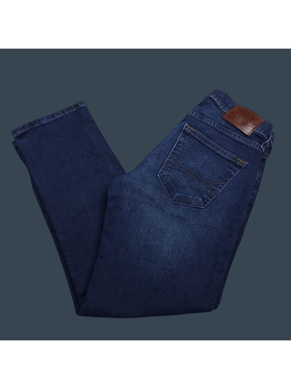 Hollister California Mens Slim Straight Jeans Epic Flex 26 Dark Wash Hemmed